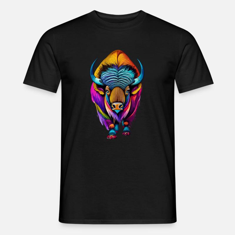 Bison - Männer T-Shirt - Schwarz