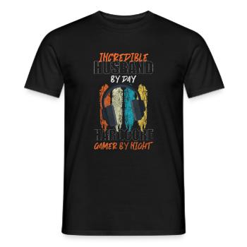Streaming de lecteur gamer - T-shirt homme - noir - Devant - AI Model Male 178 light (178cm)