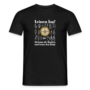 Leinen los! Ich kann die Knoten und kenne den Kurs - Männer T-Shirt - Schwarz - Vorne - AI Model Male 178 light (178cm)