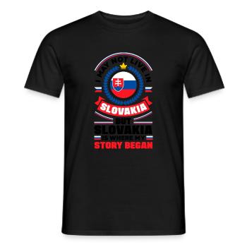 Slovak Slovakia Slovak Flag Quote - Men's T-Shirt - black - Front - AI Model Male 178 light (178cm)
