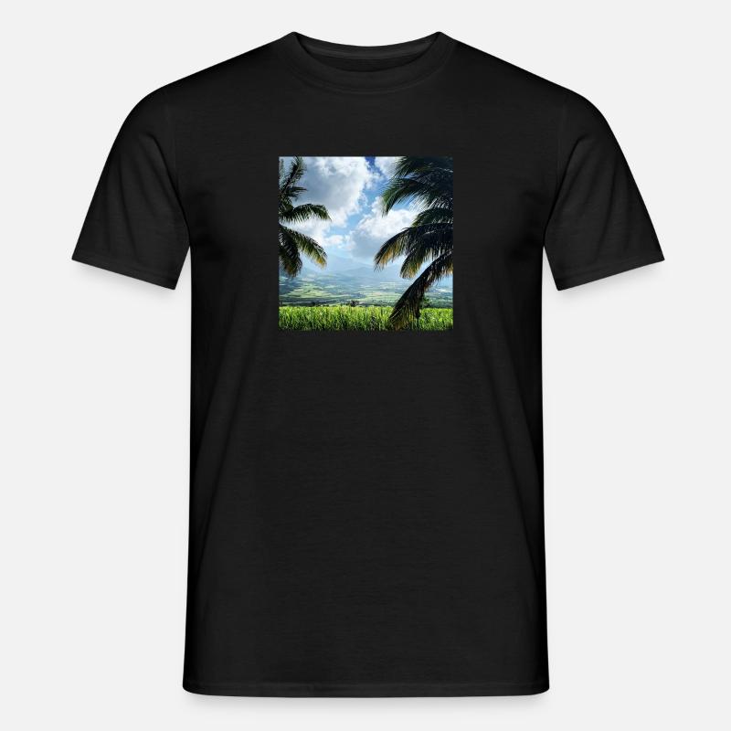 Palmeninsel - Männer T-Shirt - Schwarz