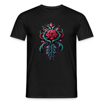 DARK ROSE - Männer T-Shirt - Schwarz - Vorne - AI Model Male 178 light (178cm)