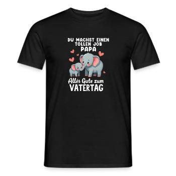 Du Machst einen tollen Job Papa Vatertag Elefanten - Männer T-Shirt - Schwarz - Vorne - AI Model Male 178 light (178cm)