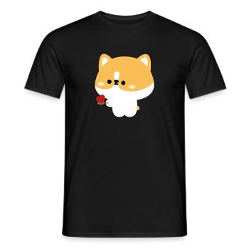 Corgi Feeding Love - Men's T-Shirt - black - Front - AI Model Male 178 light (178cm)