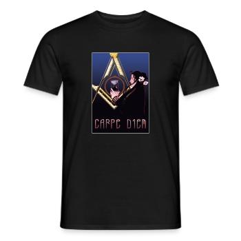 Freemason CARPE DIEM Art Nouveau motif - Men's T-Shirt - black - Front - AI Model Male 178 light (178cm)