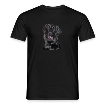 flatcoated retriever pastels - Men's T-Shirt - black - Front - AI Model Male 178 light (178cm)