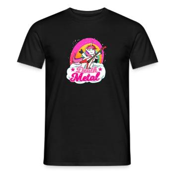 Death Metal Unicorn Gift for a Metal Music - Men's T-Shirt - black - Front - AI Model Male 178 light (178cm)