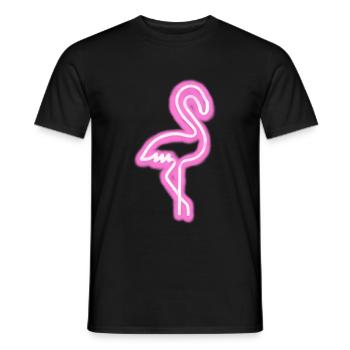 Pink Flamingo Neon! Gift idea - Men's T-Shirt - black - Front - AI Model Male 178 light (178cm)
