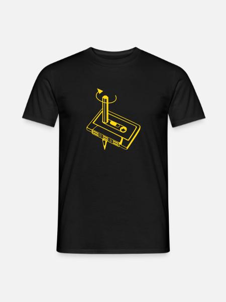 Kassette "Spul doch mal zurück" - Männer T-Shirt - Schwarz