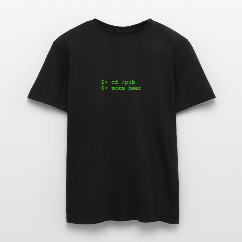 cd pub - più birra - Linux Shell T-shirt uomo