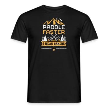 Paddle Faster I Hear Banjos - Camping - Männer T-Shirt - Schwarz - Vorne - AI Model Male 178 light (178cm)