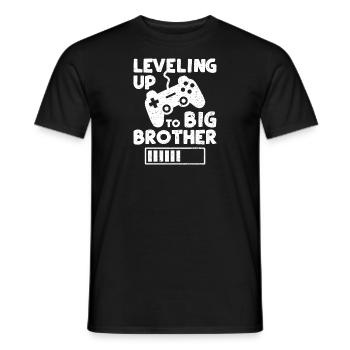 Leveling Up To Big Brother - brother - Men's T-Shirt - black - Front - AI Model Male 178 light (178cm)