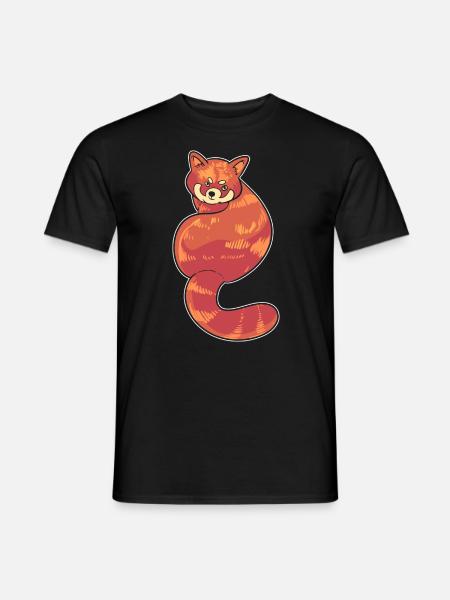 Netter roter Panda Panda-Pfleger - Männer T-Shirt - Schwarz