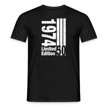 1974 - Birthday - 50 years - Men's T-Shirt - black - Front - AI Model Male 178 light (178cm)