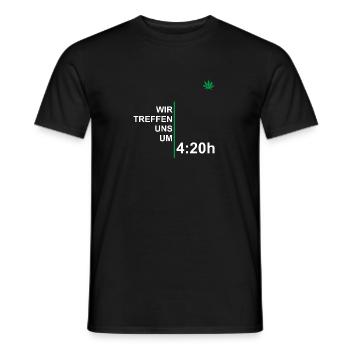 Wir Treffen Uns Um 420 - Männer T-Shirt - Schwarz - Vorne - AI Model Male 178 light (178cm)