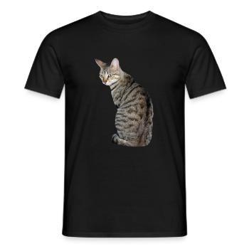 Cat, Kitten, Tiger Cat - Men's T-Shirt - black - Front - AI Model Male 178 light (178cm)