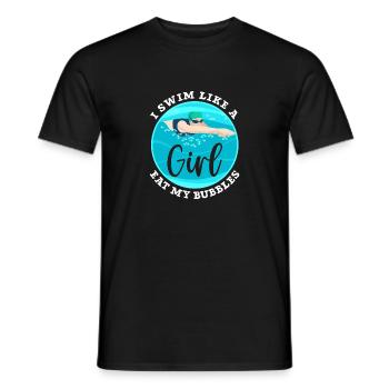 Natation Filles Natation Équipe Humour - T-shirt homme - noir - Devant - AI Model Male 178 light (178cm)