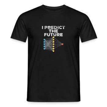 I Predict The Future For Machine Learning - Men's T-Shirt - black - Front - AI Model Male 178 light (178cm)