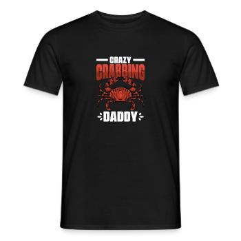 Crazy Funny Crabbing Daddy Crab Fishing For A Crab - Men's T-Shirt - black - Front - AI Model Male 178 light (178cm)