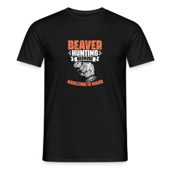 Chasse au castor Drôle Adulte Piégeage du castor - T-shirt homme - noir - Devant - AI Model Male 178 light (178cm)