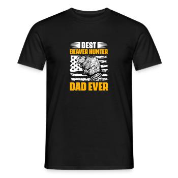 Awesome Best Beaver Hunter Dad For Beaver Hunting - Men's T-Shirt - black - Front - AI Model Male 178 light (178cm)