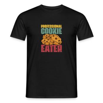 Mangeur de biscuits rétro professionnel pour le cookie - T-shirt homme - noir - Devant - AI Model Male 178 light (178cm)