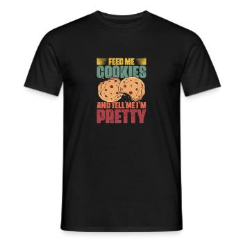 Feed Me Cookies Retro Cookie Eater For A Cookie - Men's T-Shirt - black - Front - AI Model Male 178 light (178cm)