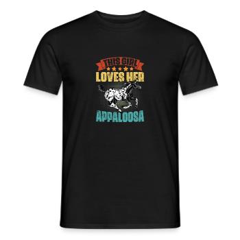 Vintage Appaloosa Horse Girl For A Spotted Appy - Men's T-Shirt - black - Front - AI Model Male 178 light (178cm)