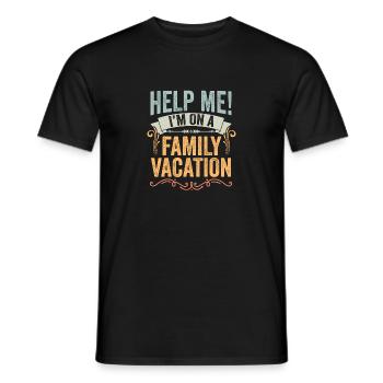 Retro Family Vacation Humor Help Me I'm On A - Männer T-Shirt - Schwarz - Vorne - AI Model Male 178 light (178cm)