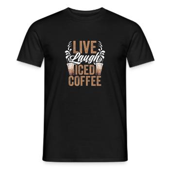 Live Rire Barista de café glacé génial pour un - T-shirt homme - noir - Devant - AI Model Male 178 light (178cm)