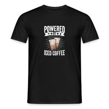 Funny Powered By Iced Coffee Caffeine Brewer Iced - Männer T-Shirt - Schwarz - Vorne - AI Model Male 178 light (178cm)