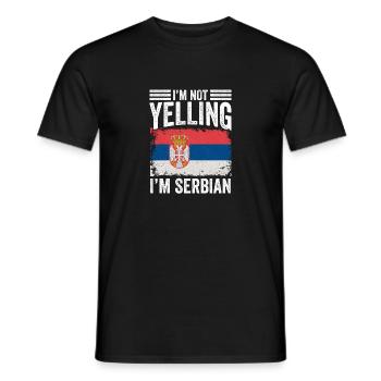 I'm Not Yelling I'm Serbian Funny Srbija People - Männer T-Shirt - Schwarz - Vorne - AI Model Male 178 light (178cm)