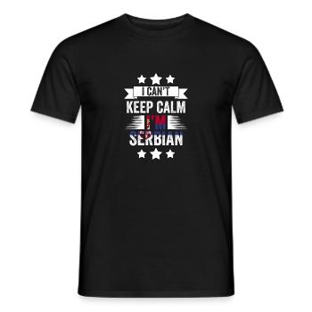 I Can't Keep Calm Funny Serbian Roots A Serbian - Männer T-Shirt - Schwarz - Vorne - AI Model Male 178 light (178cm)