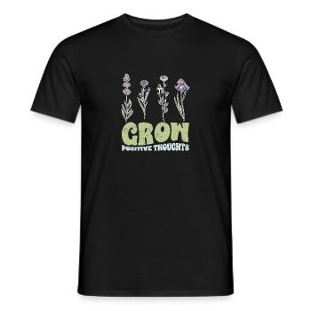 Vintage Grow Positive Thoughts Plant Lover - Men's T-Shirt - black - Front - AI Model Male 178 light (178cm)