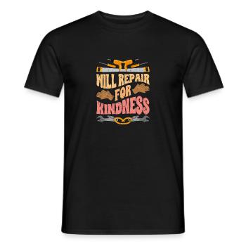Retro Will Repair For Kindness A Repairman Repair - Men's T-Shirt - black - Front - AI Model Male 178 light (178cm)