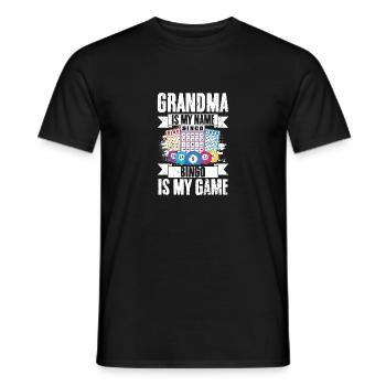 Grandma Is My Name Bingo Is My Game Funny Bingo - Männer T-Shirt - Schwarz - Vorne - AI Model Male 178 light (178cm)