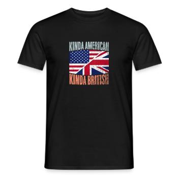 Vintage Moitié USA Moitié Grande-Bretagne Un peu américain - T-shirt homme - noir - Devant - AI Model Male 178 light (178cm)