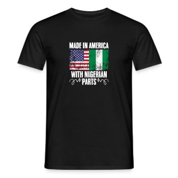 Made In America Funny Nigerian Parts For The - Men's T-Shirt - black - Front - AI Model Male 178 light (178cm)