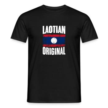Awesome Laotian Original Laos Flag Laotian Roots - Men's T-Shirt - black - Front - AI Model Male 178 light (178cm)