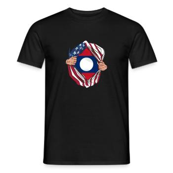 Awesome American Born With Laotian Roots For The - Men's T-Shirt - black - Front - AI Model Male 178 light (178cm)