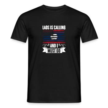 Funny Laos Is Calling And I Must Go For A Laotian - Men's T-Shirt - black - Front - AI Model Male 178 light (178cm)