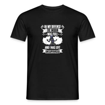Pour ma défense, la lune était un loup-garou sarcastique - T-shirt homme - noir - Devant - AI Model Male 178 light (178cm)