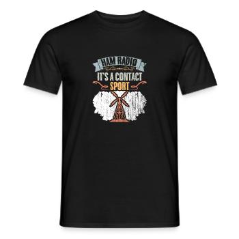 Retro Ham Radio It's A Contact Sport Amateur Radio - Men's T-Shirt - black - Front - AI Model Male 178 light (178cm)