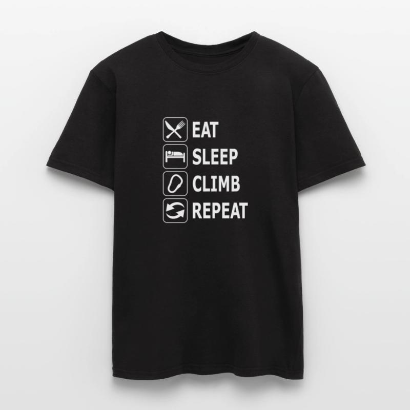 eat sleep climb repeat, Kletterer, climbing Männer T-Shirt
