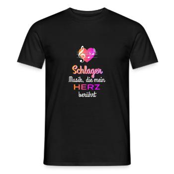 Schlager Musik die mein Herz berührt - Männer T-Shirt - Schwarz - Vorne - AI Model Male 178 light (178cm)