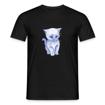 Schmuse Katze - Männer T-Shirt - Schwarz - Vorne - AI Model Male 178 light (178cm)