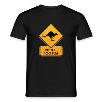 panneau de signalisation de l'australie kangoo - T-shirt homme - noir - Devant - AI Model Male 178 light (178cm)