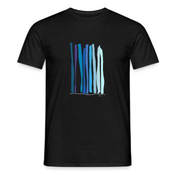 Dessin abstrait La source de la cascade - T-shirt homme - noir - Devant - AI Model Male 178 light (178cm)