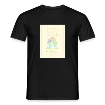 The world needs a big Hug - Men's T-Shirt - black - Front - AI Model Male 178 light (178cm)