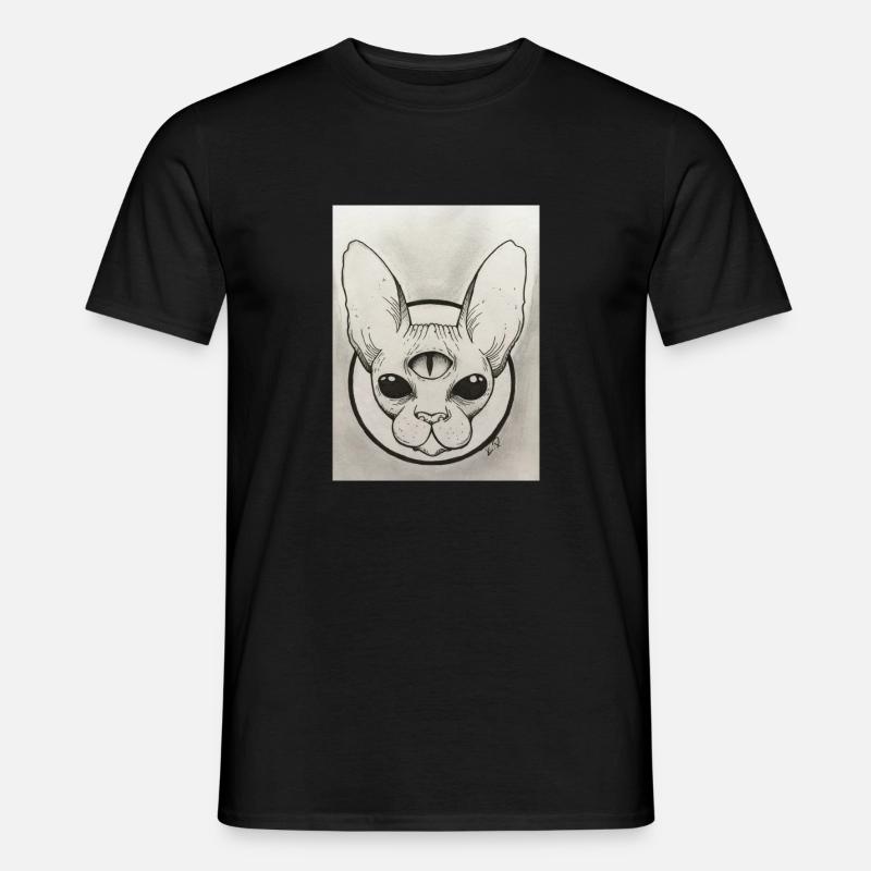 Katze - Männer T-Shirt - Schwarz